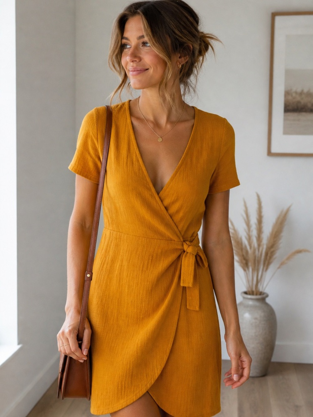 J.Crew Wrap Dress Mustard Yellow | Effortless Chic